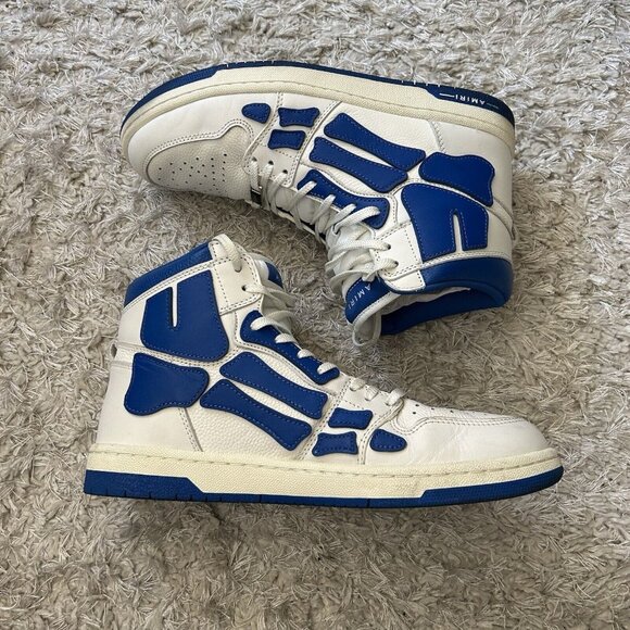 Amiri Skel Top high top blue sneaker hi jordan og white bones mike Skeleton  10
